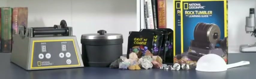 National Geographic Professional Rock Tumbler showing the digital time and speed control panel